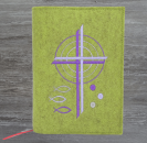 Wosadnikhülle in kiwi meliert, Kreuze, Kreise, Fische, Punkte