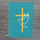 Wosadnikhülle in lagune meliert, Kreuz, Taube