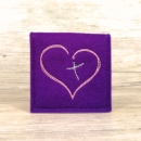 Rosenkranztasche Violett, Herz