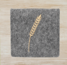 Rosenkranztasche in Dunkelgrau meliert, Weizen, Ähre