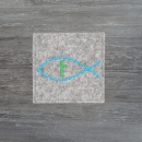 Rosenkranztasche in hellgrau meliert